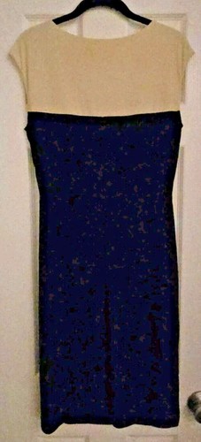 Womens Lauren Ralph Lauren Dress Size 8 Navy Blue With Yellow - Picture 5 of 6