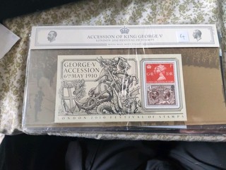 2010 ROYAL MAIL PRESENTATION PACK ACCESSION OF KING GEORGE FIFTH 2 XMINI SHEETS