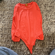 Daisy Women's Long Sleeve Bodysuit XL Red One Piece Solid Opaque Regular 1 Pack