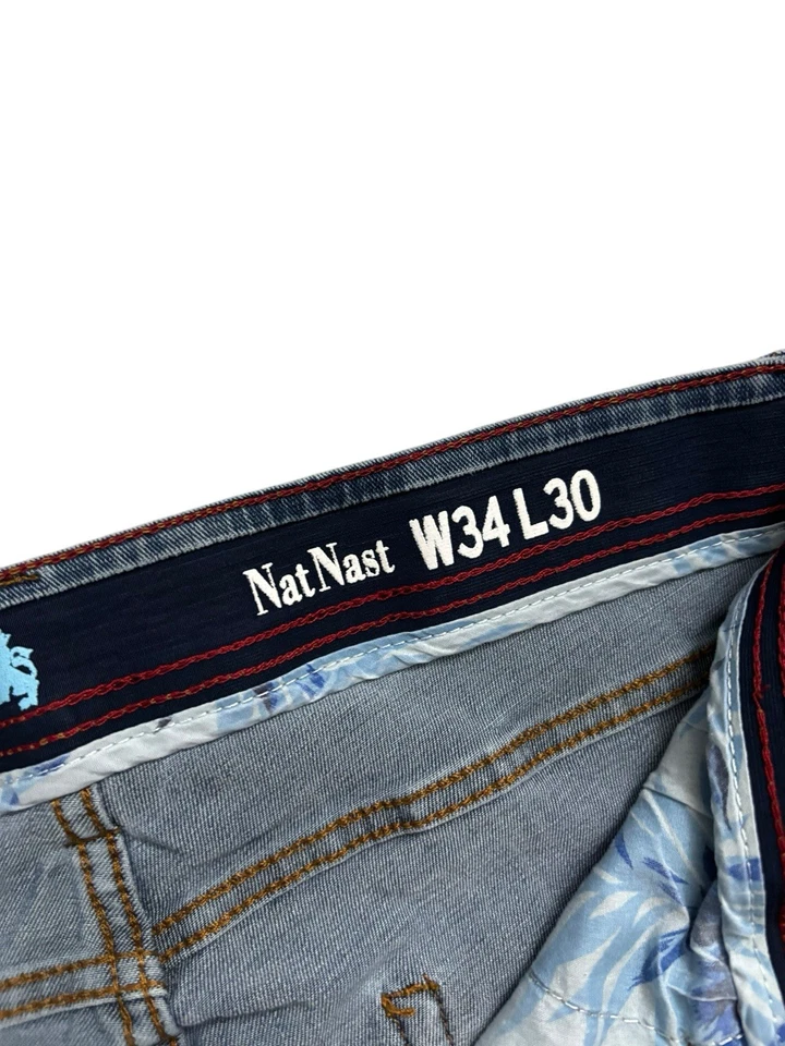 Nat Nast Jeans Mens Size 34x28 Blue Medium Wash Slim Straight Stretch Nice Whisk - Image 4 of 4