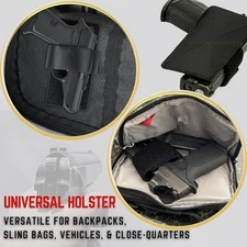 Adjustable Hook&Loop Holster Right Left Hand Pistol Concealed Carry for Backpack