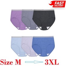 Fruit of the Loom Women's Cotton Brief Underwear, 6-Pack Assorted Heathers