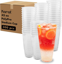  42Oz - 300Ct PP Plastic Cold Disposable Plastic Cups - Bpa-Free, 117Mm Diameter