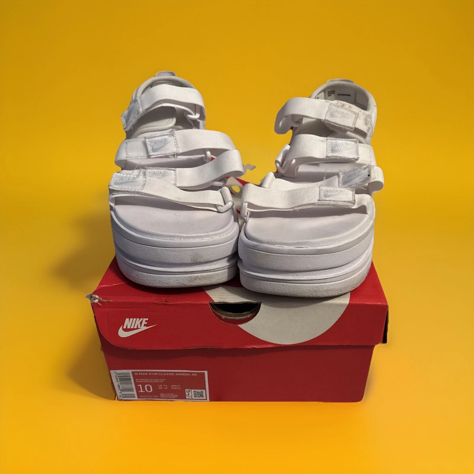 Nike Icon Classic Sandalo Donna NA Bianco Puro Platino Bianco DH0224 100 Taglia 10