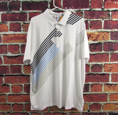 Puma Golf Shirt Polo Volition America Jet Print XL White Polyester MSRP $75