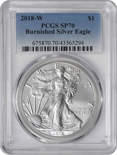 2018-W $1 American Silver Eagle Burnished SP70 PCGS