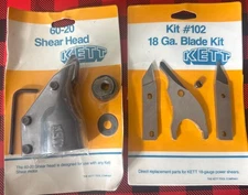 NOS KETT TOOLS 60-20 METAL SHEAR HEAD KIT #102 BLADE KIT 18 GAUGE 60-22L 60-22R
