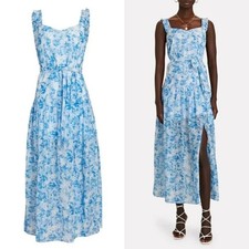 INTERMIX $420 Ruffle Jude Floral Silk Blend Lined Belted Tank Dress Size 8