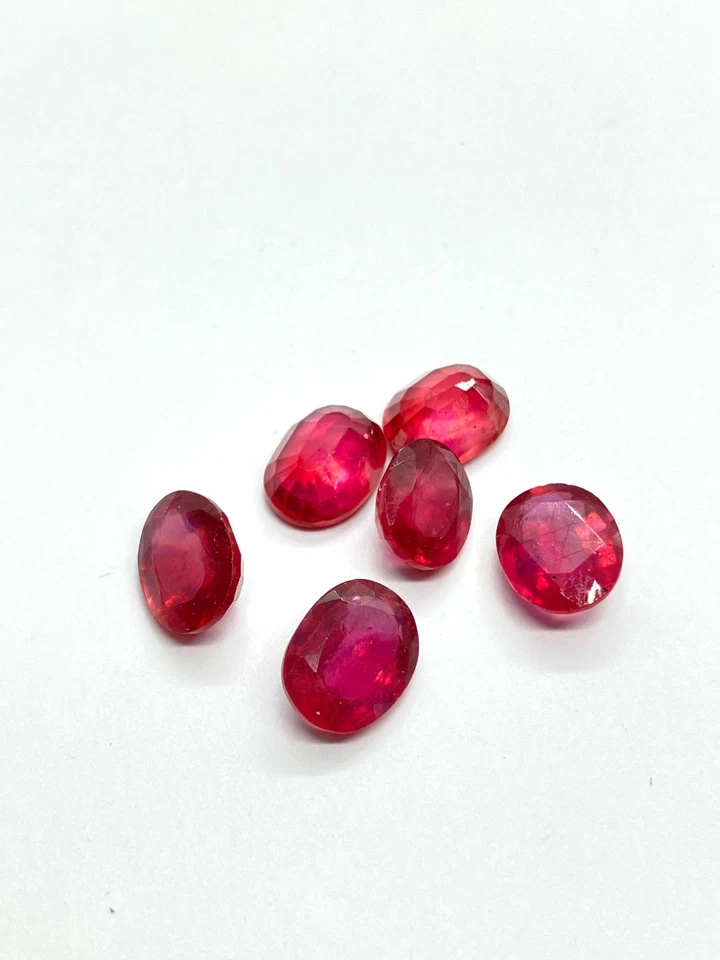 Ruby Cut Oval Faceted Glass Filled AAA Loose Gemstone For Making All Jewelry - Image 3 of 4