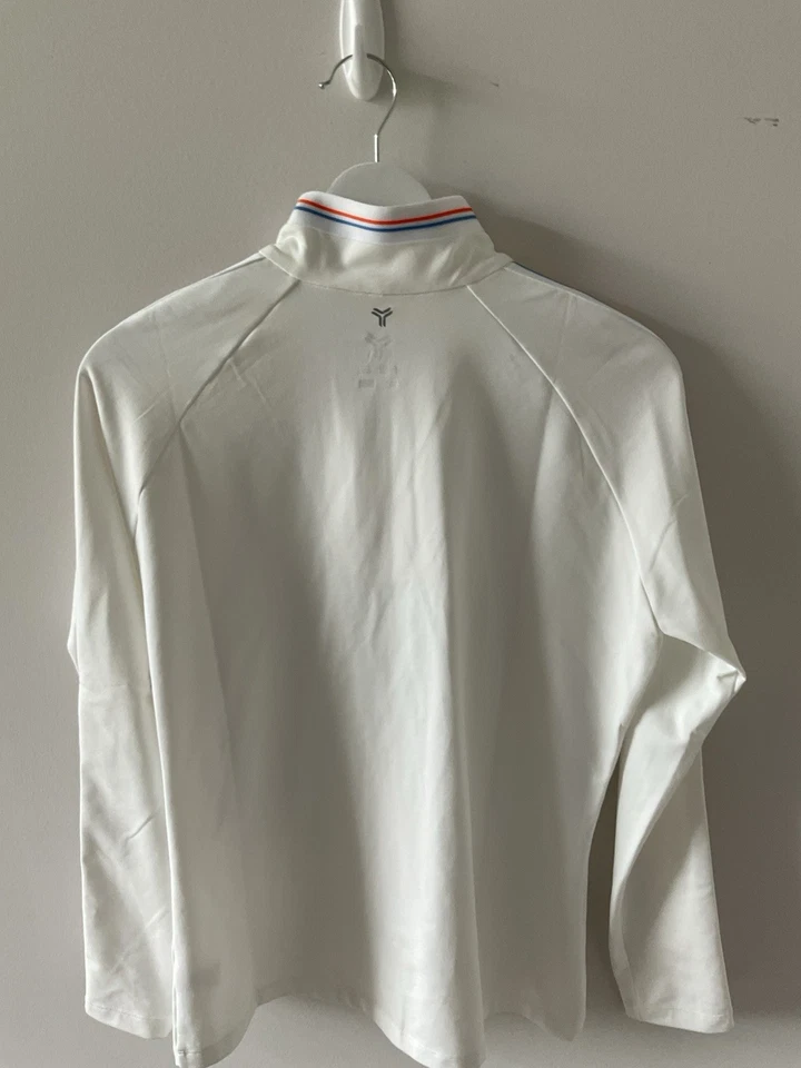 NUEVO CON ETIQUETAS FERA Pullover para mujer 1/2 cremallera corredor ropa deportiva a rayas Foto 3 de 4