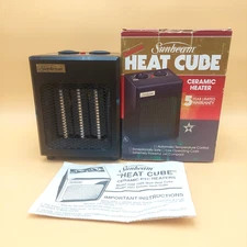 Vtg Sunbeam Deluxe Heat Cube Model 3561 Ceramic Heater Tabletop 1500 Watt Tested