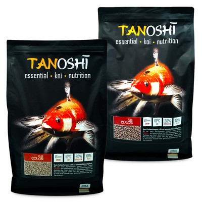 Koifutter TANOSHI Color Plus 5 kg / 3mm 6mm ab 10°C Koi Farbfutter mit Spirulina