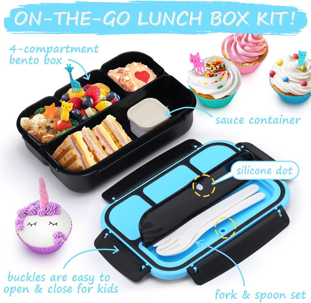 Bento Box for Kids Adults, School Toddler Lunch Box for Boys Girls, Lunch Box Co