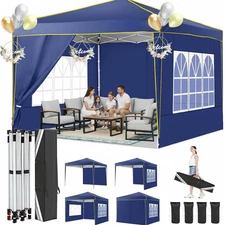 10'x10' Pop up Canopy Tent Waterproof Windproof Outdoor Gazebo with 4 Sidewalls