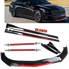 Front Bumper Lip Splitter Spoiler 86.6Side Skirt  For Cadillac CTS ATS Body Kit