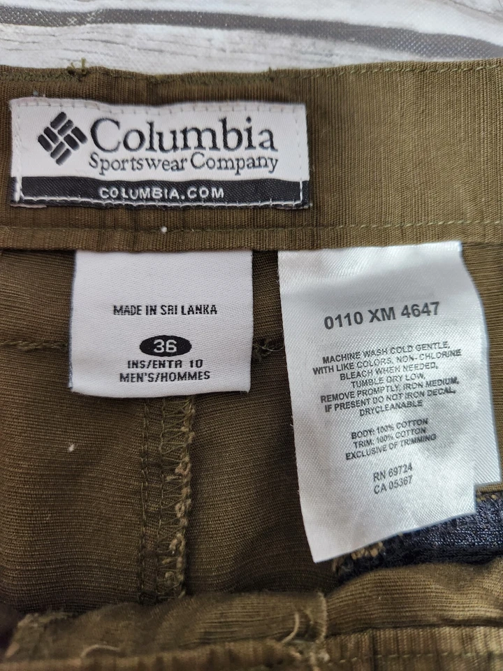 Columbia Men’s 36 X 10 Army Green Shorts Camping Hiking Outdoors - Image 3 of 4