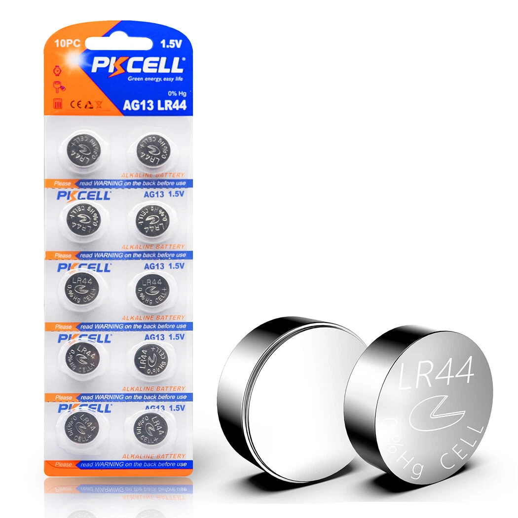 100 Pcs PKCELL LR44 AG13 357 L1154 A76 Button Cell Batteries for Toys  ,Watches