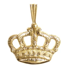 New 14k Yellow Gold Crown Pendant