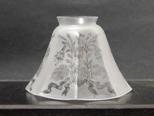 ANTICO ART NOUVEAU LIBERTY TULIP PARALUME VETRO DECORATO  PER APPLIQUE O LAMPADA