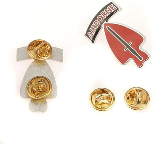 PAAR US ARMY SPECIAL FORCES AIRBORNE HAUPTQUARTIER ABZEICHEN KLEID ANSTECKNADEL - Bild 2 von 2