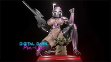18+ Sexy "Mandalorian" Pinup Figure NSFW Fanart Multi Scale Unpainted Unassemble