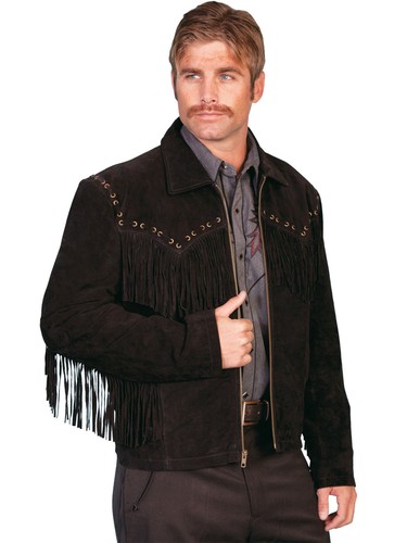 Scully Leather Men's Boar Suede Western Fringe Jacket 221 - Picture 2 of 3