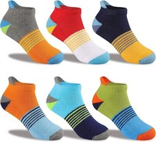 Comfoex Boys Socks 4-6 6-8 8-10 Years Old 7-10 Years, Multicolor-c 6 Pairs
