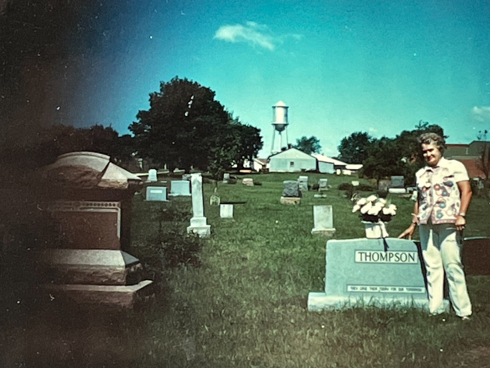 RA Photograph Polaroid Chilhowee Cemetery Missouri Dark Obstruction Old