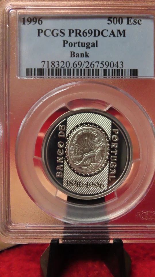 Portugal 1996 Bank Seal silver coin 500 escudos PCGS graded PR69 - Image 4 of 4