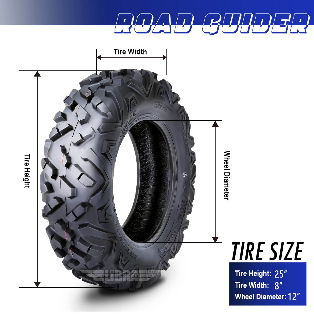 Set 2 Roadguider ATV UTV Tires 25x812 25x8x12 6PR eBay