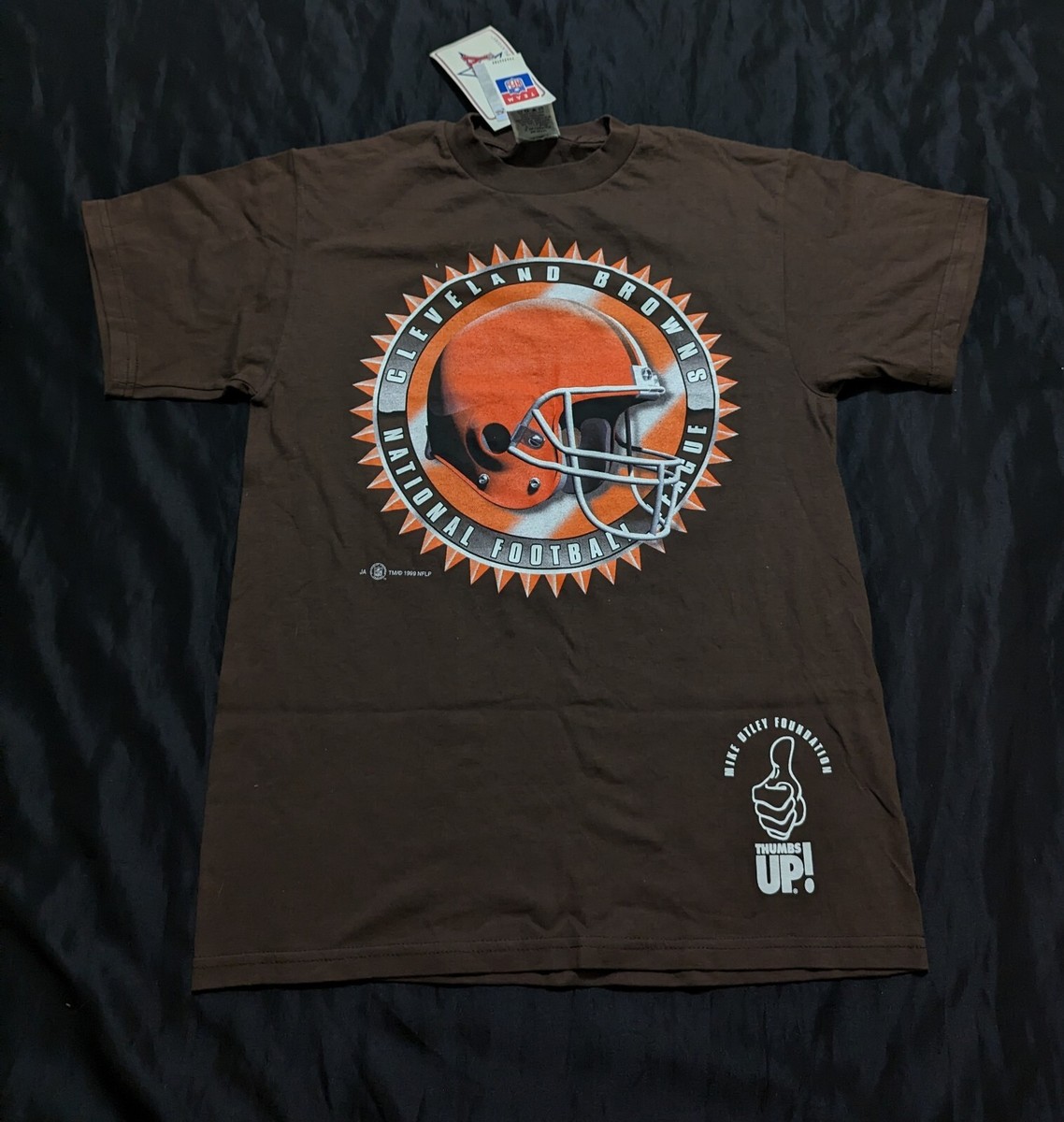 古着　Cleveland Browns ヘルメットTシャツ Mサイズ Vintage Cleveland Browns Helmet Graphic Brown Men's T Shirt Size