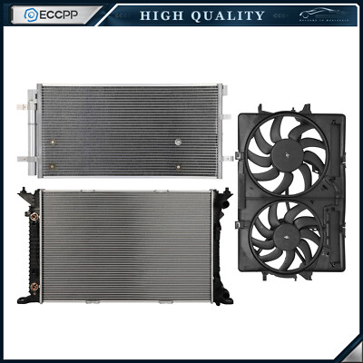Electric Radiator Condenser Cooling Fan Kit For 2009 2010 2011-2016 Audi A4