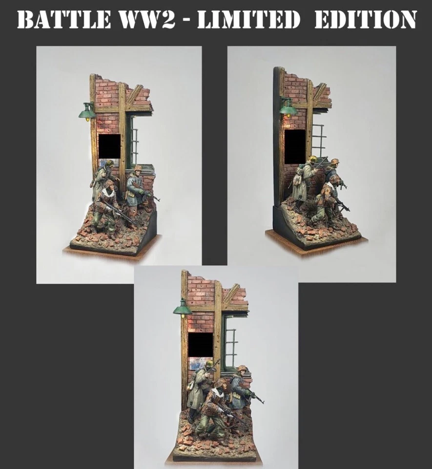 Figuras de resina modelo soldados alemães 1:35 3 homens na Segunda Guerra Mundial desmontadas sem pintura - Imagem 3 de 3