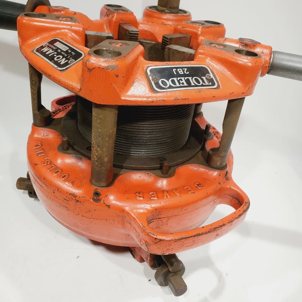 TOLEDO 2BJ 2- 1/2 - 4" PIPE THREADER Made In U.S.A Free Shipping - Image 3 of 4