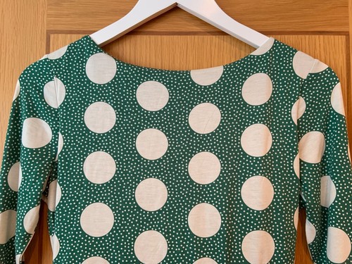 BODEN Michelle Green Polka Dot Jersey Dress Spot On Spot UK 10 R Stretch Classic - Picture 11 of 18