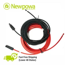 10AWG Solar Panel Extension Cable 6ft/20ft PV Cable RedBlack with M/F Connectors