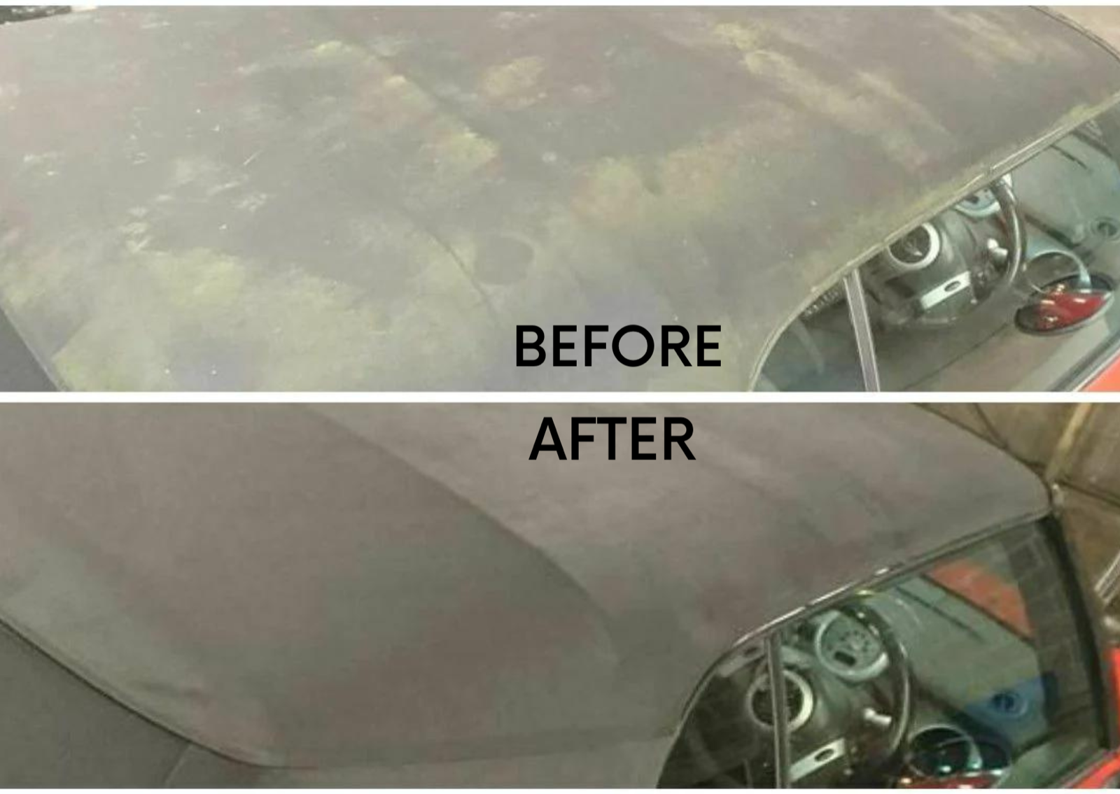 Convertible Car Hood Soft Top Fabric Roof Cleaner Removes Mould Mildew