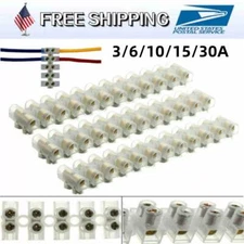 12 Way Connector Strip 3/6/10/15/30A Electrical Wire Terminal Block Connection