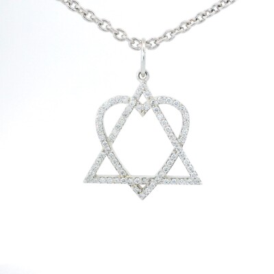 14K White Gold Adoption Star Diamond Pendant. 2.03g and 0.56 ctw of 1mm diamonds