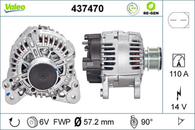 Valeo 437470 Alternator for Audi, Seat, Skoda, VW