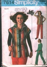 7614 Vintage Simplicity Sewing Pattern Misses Jiffy Unlined Jacket Pants UNCUT 