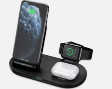 3In1 Wireless Charger Fast Charging Station Dock For Apple Watch Air Pods iPhone