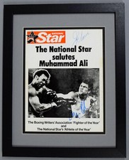 JOE LOUIS + MUHAMMAD ALI 1975 DUAL SIGNED AUTO AUTOGRAPH 11X14 MAG PHOTO JSA/DNA