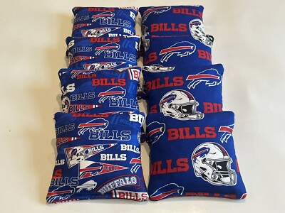 BUFFALO BILLS CORNHOLE BEAN BAGS SET OF 8 BAG TOSS GAME REGULATION CORN HOLE 