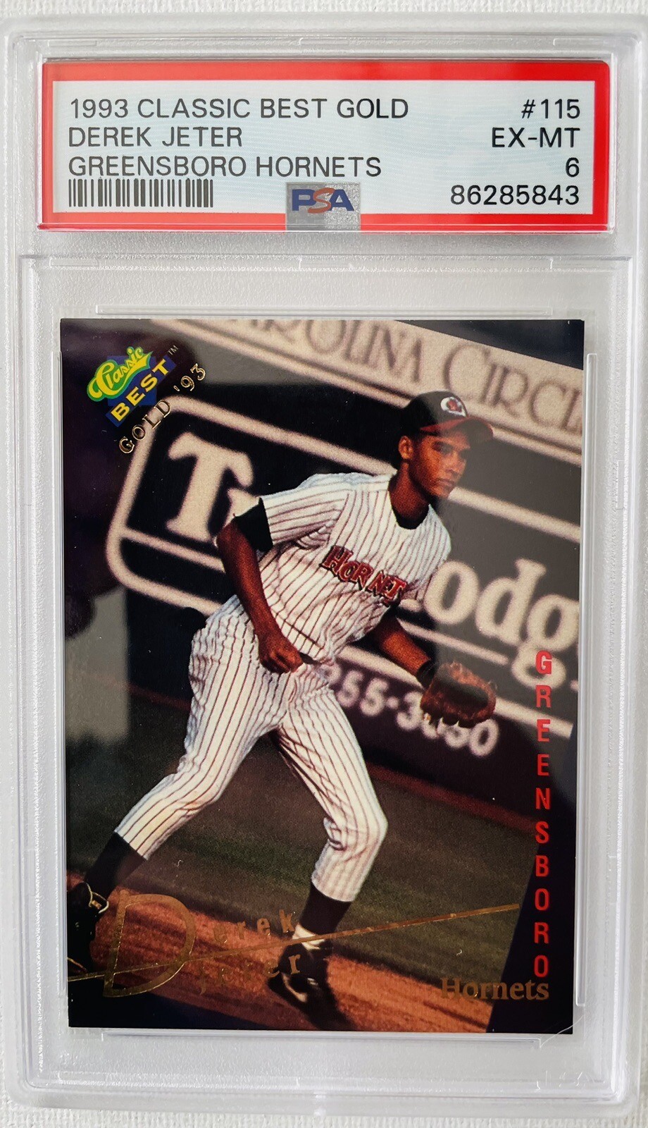 1993 Classic Best Gold Derek Jeter RC #115 PSA 6 EX-MT Greensboro ...