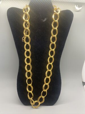 Vintage Signed NAPIER Double Link Gold tone Belt or necklace  display picture 3
