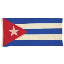 Vintage Sewn Cuba Flag Old Cloth Nautical Textile Art Cuban