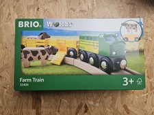 Image of Brio World Farm Train 33404 Wooden Railway New Boxed 2011
