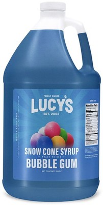 Family Owned - Shaved Ice Snow Cone Syrup, Bubble Gum - 1 Gallon (128oz)