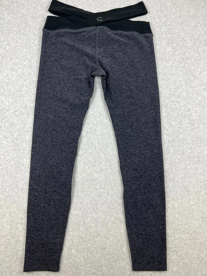 Beyond Yoga XL Cintura Alta Cruzada Negro Jaspeado Gris Leggings Hechos en EE. UU. Foto 2 de 4